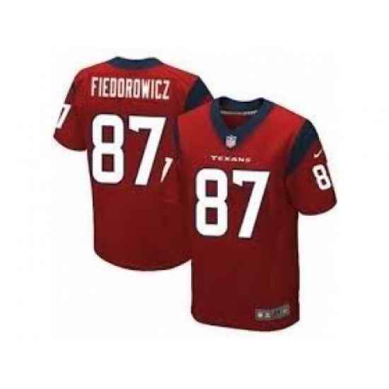 Nike Houston Texans 87 C.J. Fiedorowicz Red Elite NFL Jersey